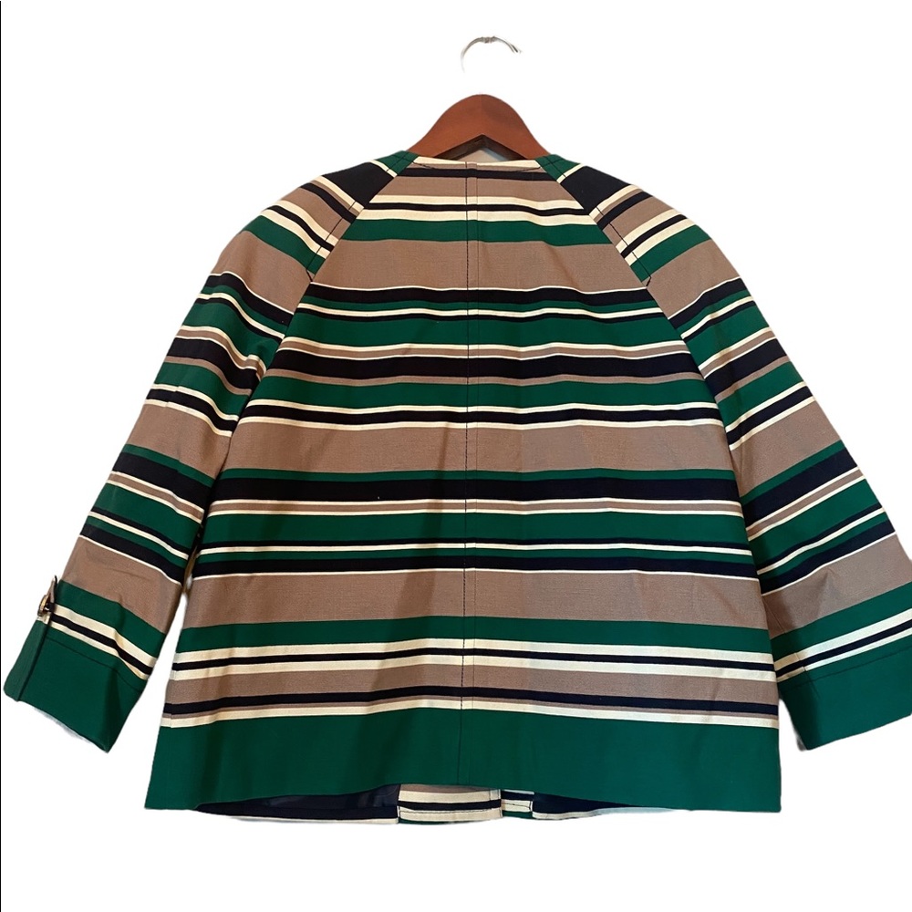 Talbots Fall Color Striped Button Front Jacket - Picture 8 of 11